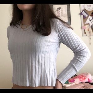 Sybilla Collection cropped long sleeve tee.